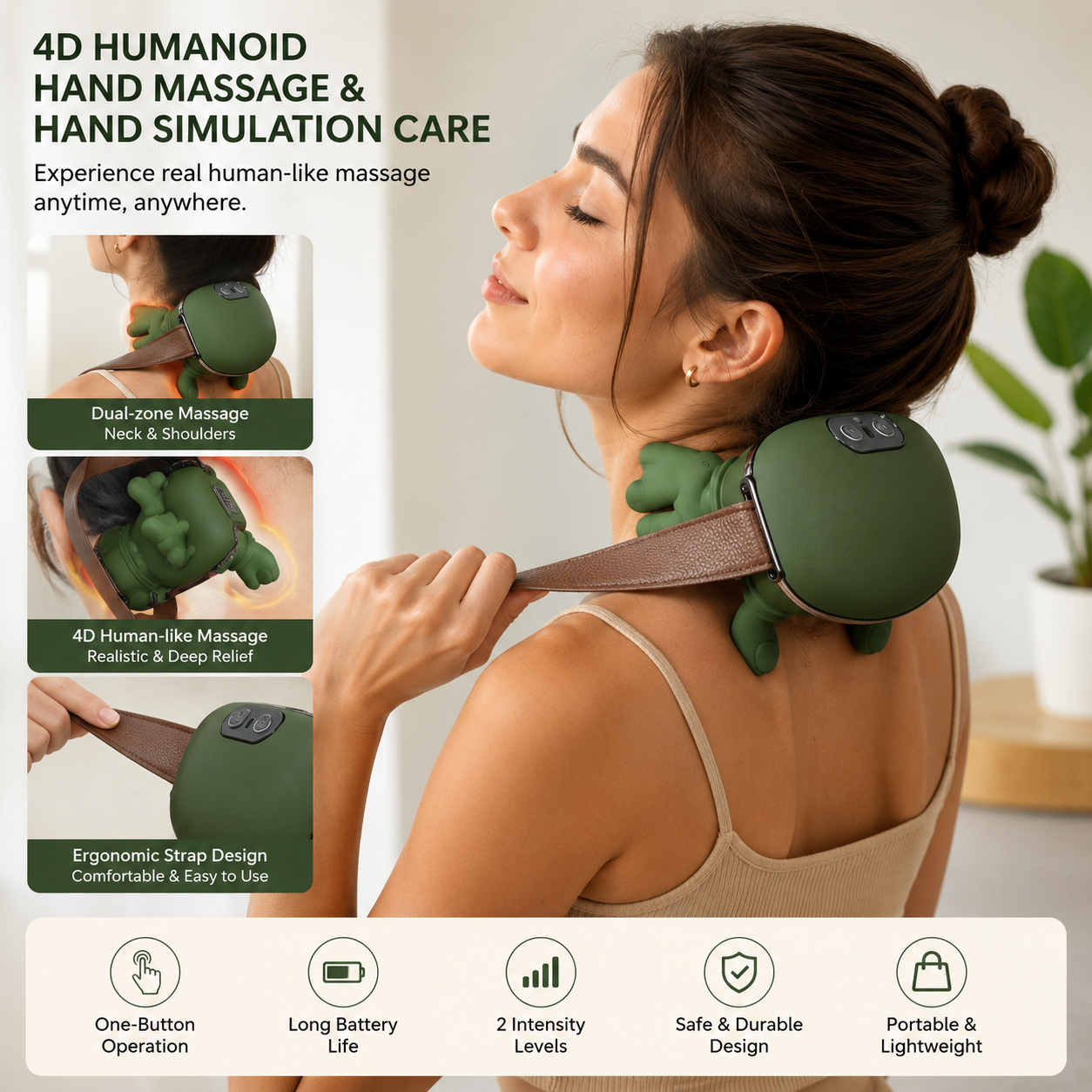 Electric Neck & Shoulder Massager – Trapezius & Cervical Relief with Kneading Function