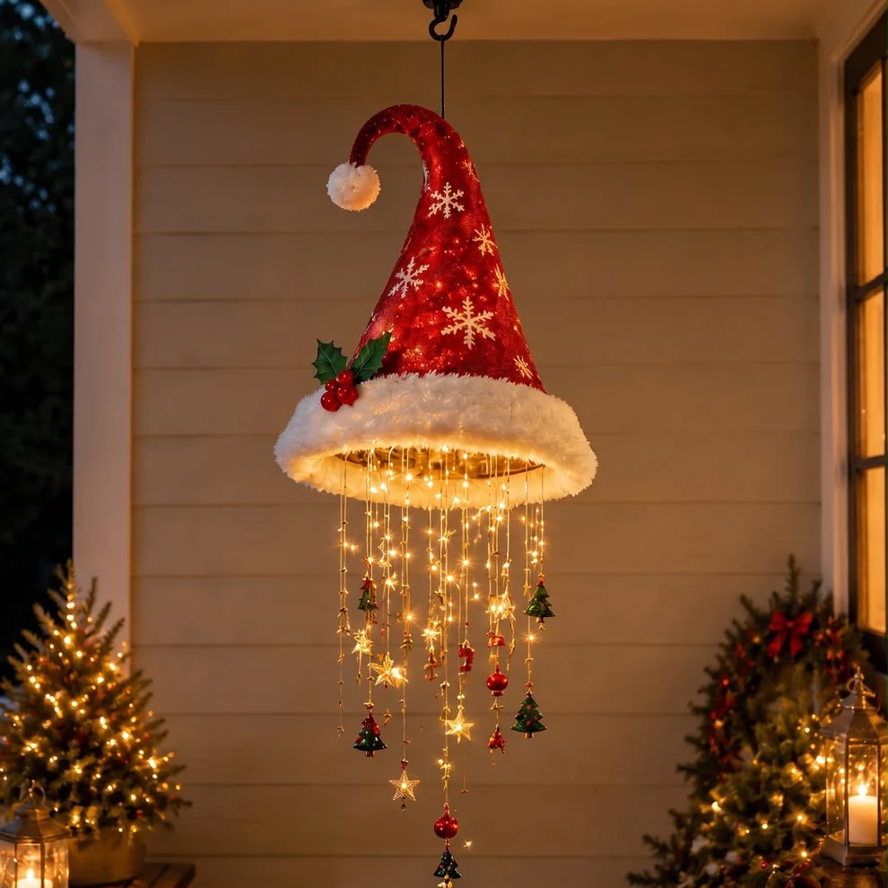Glow Hat Lights Santa style