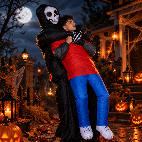 Inflatable Grim Reaper Halloween costume – carry-me illusion